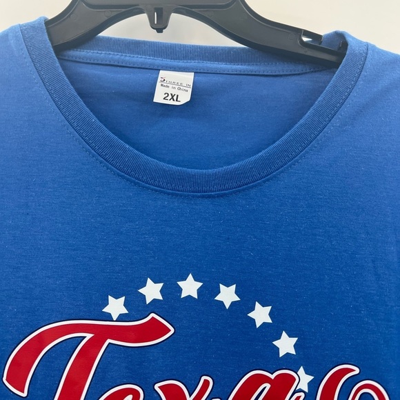 Texas Baseball Graphic T-Shirt –Size 2XLCrew Neck Cotton Tee – Blue NWOT - Picture 3 of 3